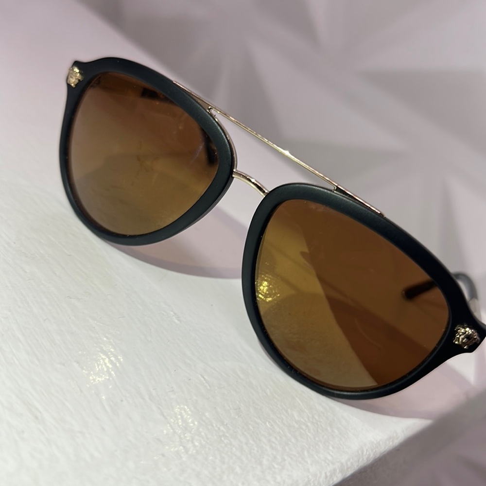 Versace men’s sunglasses gold tint lens